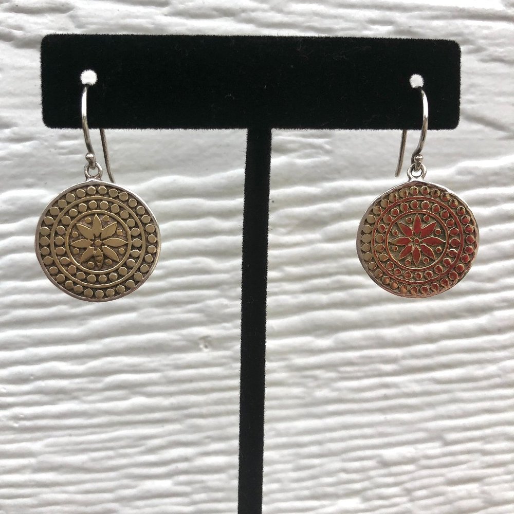 Anna Beck Sterling Silver and Gold earrings-- in great condition!
